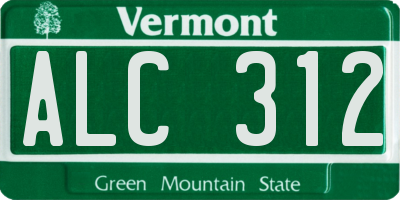 VT license plate ALC312