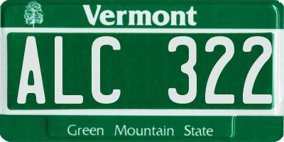VT license plate ALC322