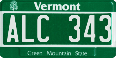 VT license plate ALC343