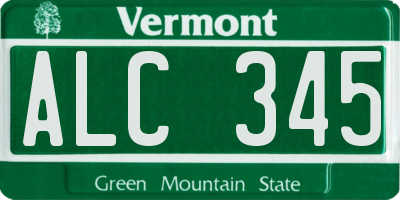 VT license plate ALC345