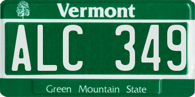 VT license plate ALC349