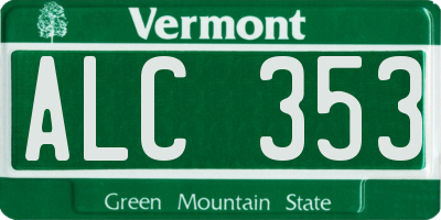 VT license plate ALC353