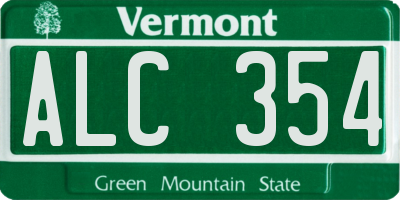 VT license plate ALC354