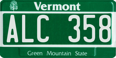 VT license plate ALC358