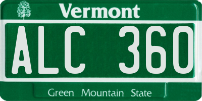 VT license plate ALC360