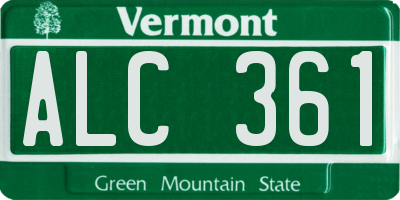 VT license plate ALC361