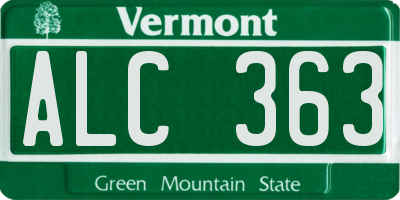 VT license plate ALC363