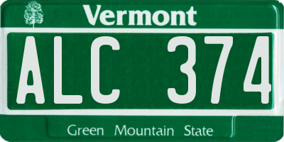 VT license plate ALC374