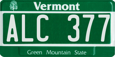 VT license plate ALC377