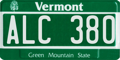 VT license plate ALC380