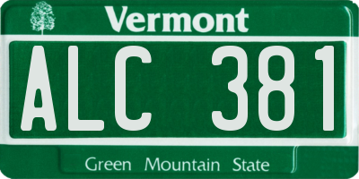 VT license plate ALC381