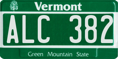 VT license plate ALC382