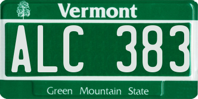 VT license plate ALC383