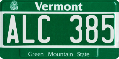 VT license plate ALC385