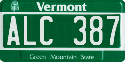 VT license plate ALC387