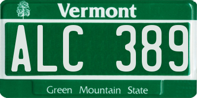 VT license plate ALC389