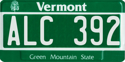 VT license plate ALC392