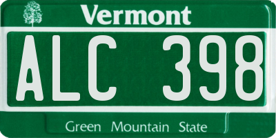 VT license plate ALC398
