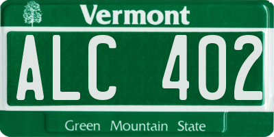 VT license plate ALC402