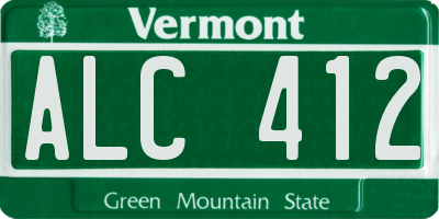 VT license plate ALC412