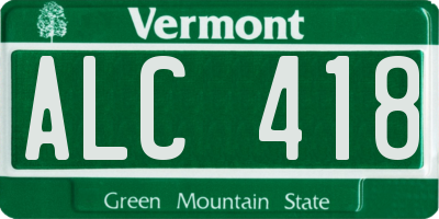 VT license plate ALC418