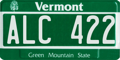 VT license plate ALC422