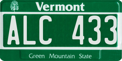 VT license plate ALC433