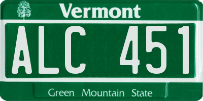 VT license plate ALC451