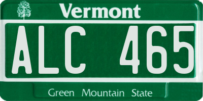 VT license plate ALC465
