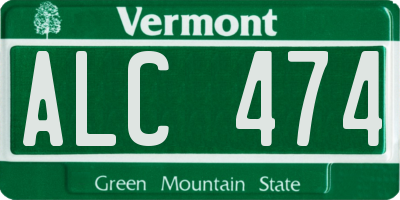 VT license plate ALC474