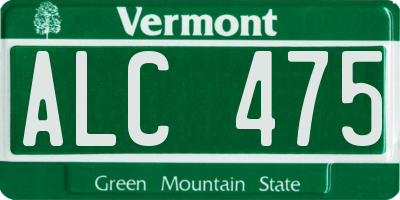 VT license plate ALC475