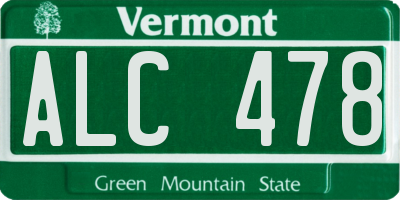 VT license plate ALC478