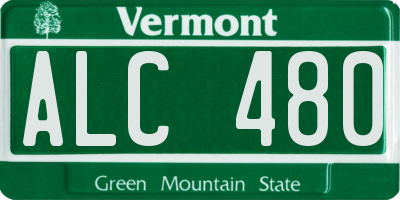 VT license plate ALC480