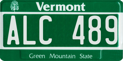 VT license plate ALC489