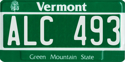 VT license plate ALC493