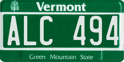 VT license plate ALC494