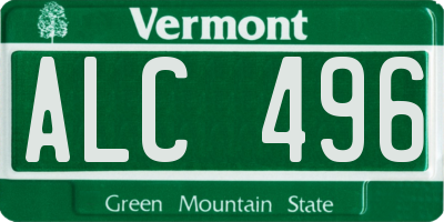 VT license plate ALC496