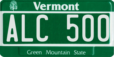 VT license plate ALC500