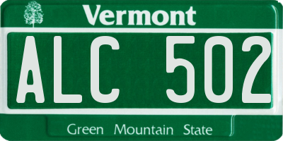 VT license plate ALC502