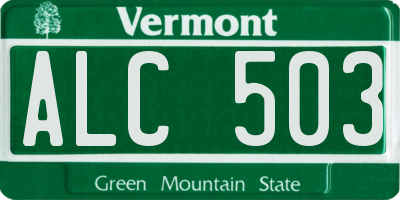 VT license plate ALC503