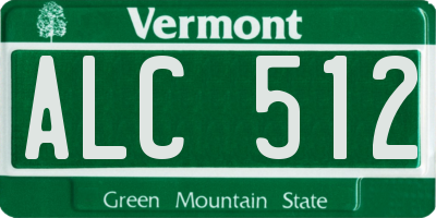 VT license plate ALC512