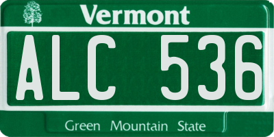 VT license plate ALC536