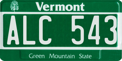 VT license plate ALC543