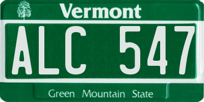 VT license plate ALC547