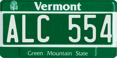 VT license plate ALC554