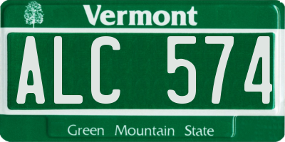 VT license plate ALC574