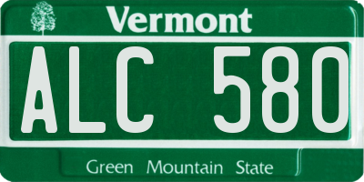 VT license plate ALC580