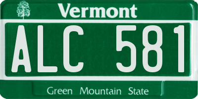 VT license plate ALC581