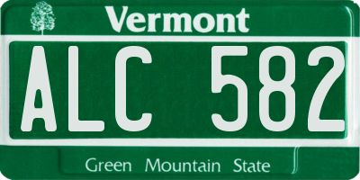 VT license plate ALC582