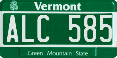 VT license plate ALC585